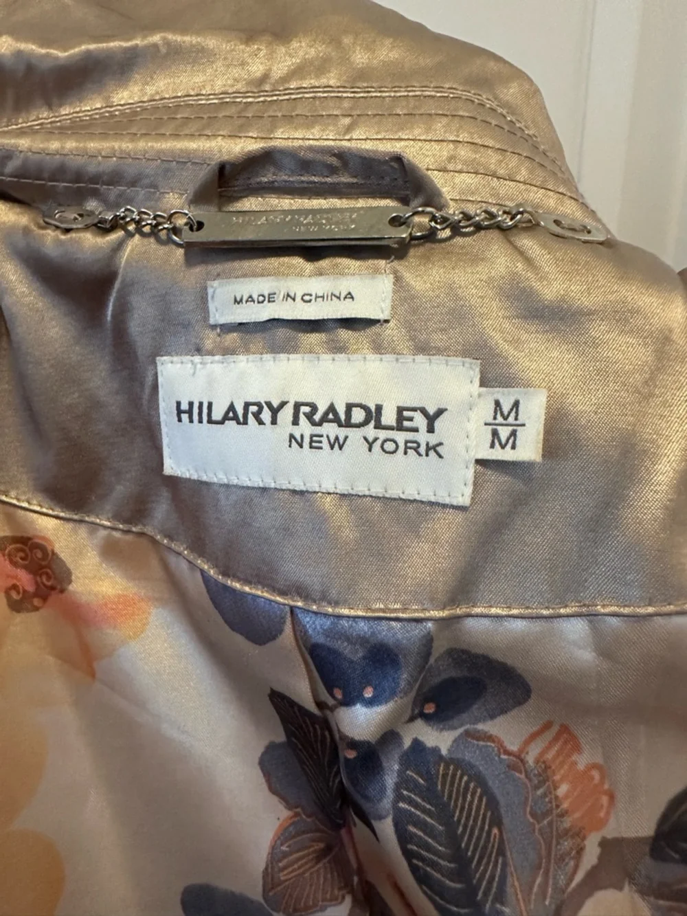 Metallic Gold Trench Coat with Belt - Picture 14 of 14